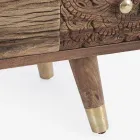 Kredens z Drewna Mango 2 Drzwi 4 Szuflady Styl Etniczny Homemotion - Auriel Viadurini