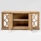 Komoda z postarzanej naturalnej sosny z lustrzanymi drzwiami - Agnone Viadurini