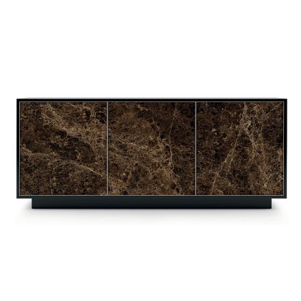 Kredens z lakierowanego drewna z 2 lub 3 ceramicznymi drzwiami Made in Italy - Fiorenza Viadurini