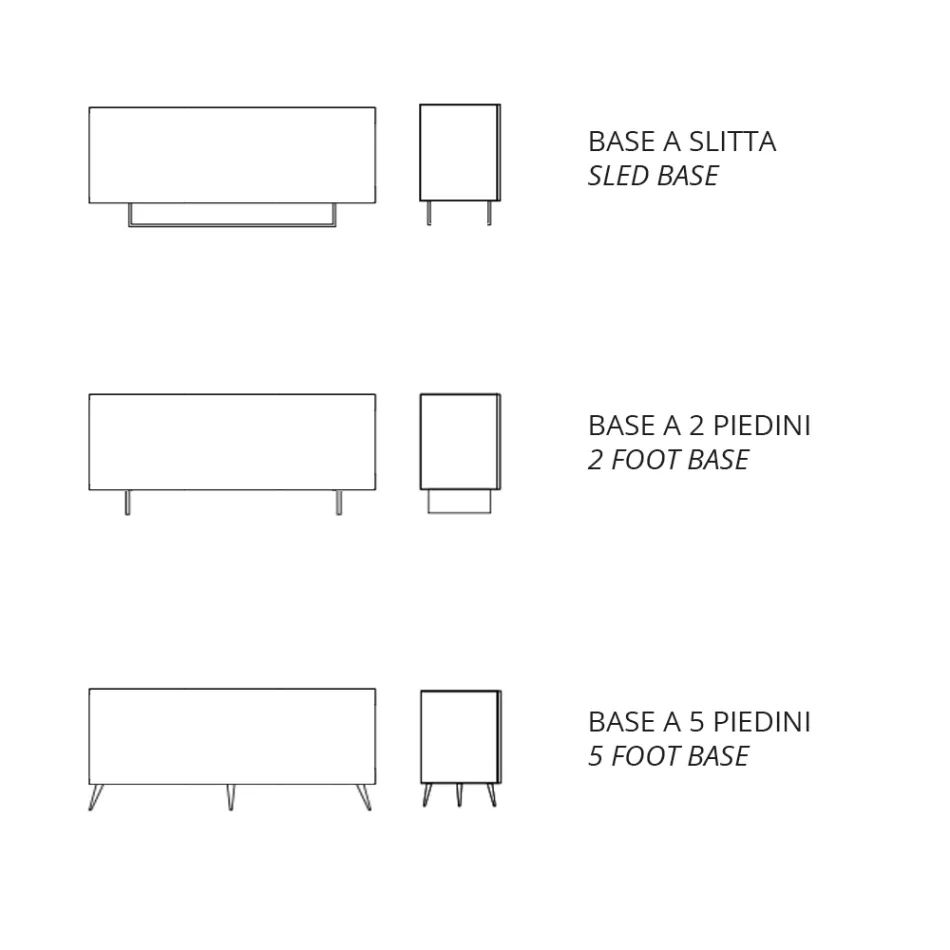 Kredens z melaminy z drzwiami pokrytymi lustrem Made in Italy - Ester Viadurini