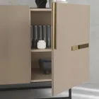 Madia z melaminy i płyty Mdf z wstawkami z laminatu Made in Italy - Gordita Viadurini