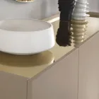 Madia z melaminy i płyty Mdf z wstawkami z laminatu Made in Italy - Gordita Viadurini