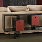 Szklana komoda z trzema szufladami, elegancki design, wyprodukowana we Włoszech - Senera Viadurini