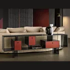 Szklana komoda z trzema szufladami, elegancki design, wyprodukowana we Włoszech - Senera Viadurini
