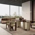 Nowoczesna, lustrzana, drewniana komoda o eleganckim designie, wyprodukowana we Włoszech - Ester Viadurini