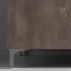 Nowoczesny kredens z trzema drzwiami w kolorze brązu lub szarej melaminy Made in Italy - Clemente Viadurini
