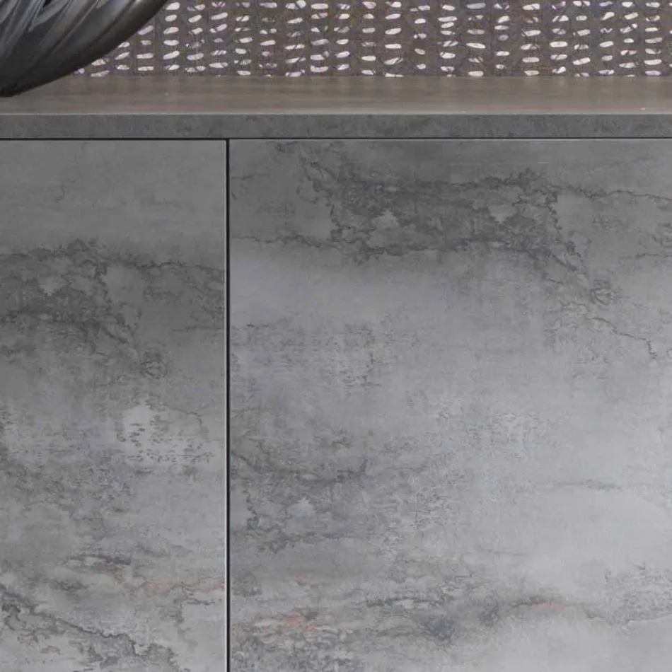 Nowoczesny kredens z trzema drzwiami w kolorze brązu lub szarej melaminy Made in Italy - Clemente Viadurini