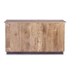 Kredens do salonu z drewna mango i stali z 2 drzwiami i 3 szufladami - Sinfony Viadurini