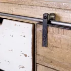 Kredens do salonu z drewna mango i stali z 2 drzwiami i 3 szufladami - Sinfony Viadurini