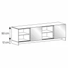 Kredens do salonu 2 drzwi ceramiczne i struktura wędzonego szkła Made in Italy - Sciocca Viadurini