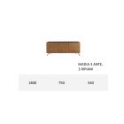 Kredens do salonu z płyty Mdf i litego drewna 2 lub 3 drzwi Made in Italy - Chamber Viadurini