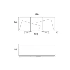 Kredens do salonu w lakierowanym Mdf 3 drzwi z ceramicznymi wstawkami - Imperio Viadurini