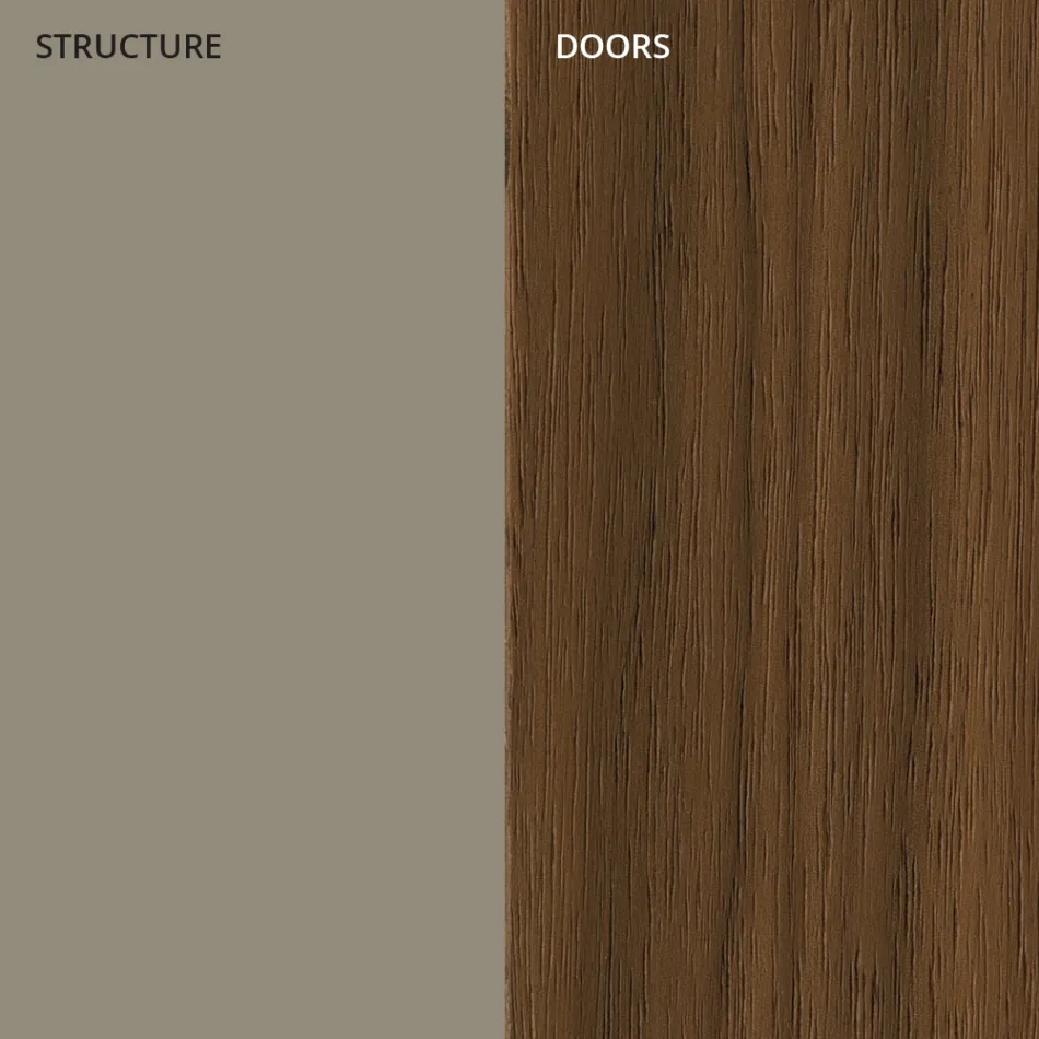 Kredens do salonu w lakierowanym Mdf 3 drzwi z sitodrukowymi wstawkami - Saronno Viadurini