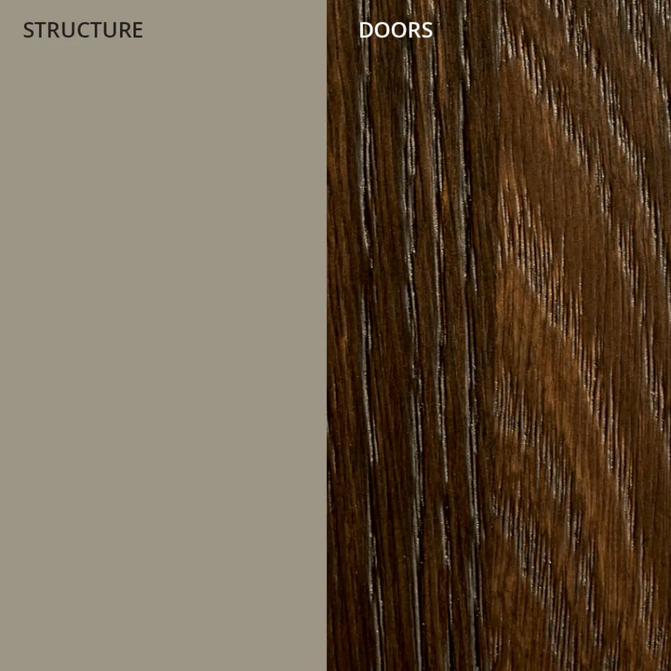 Kredens do salonu w lakierowanym Mdf 3 drzwi z sitodrukowymi wstawkami - Saronno Viadurini