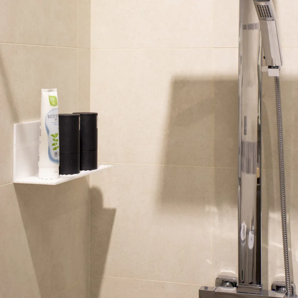 Półka ścienna z białego Corianu L 35 lub L 60 cm Made in Italy Jakość - Elono Viadurini