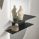 Półka ścienna Rual z dwiema metalowymi półkami w trzech kolorach Viadurini