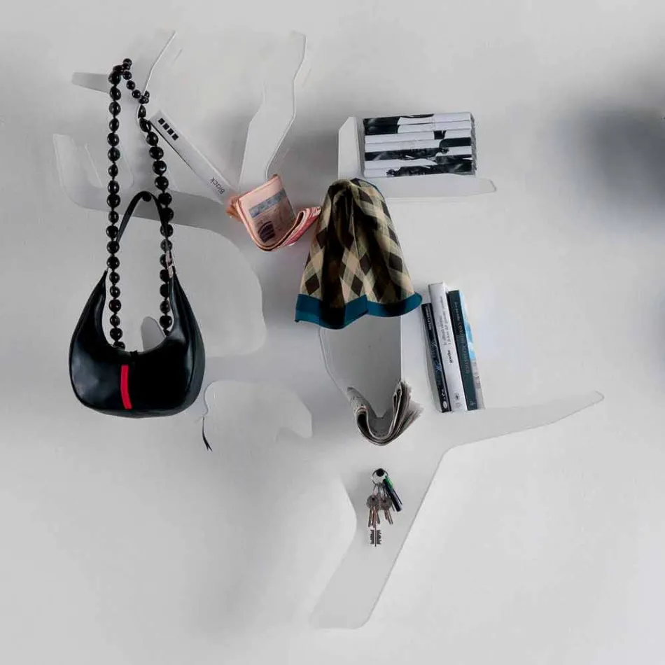 Półka ścienna z pleksi z haczykami na ubrania Made in Italy - Neon Viadurini