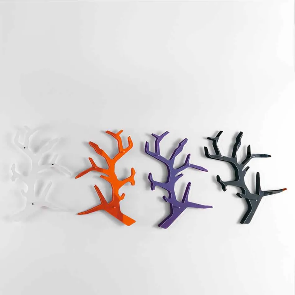 Półka ścienna z pleksi z haczykami na ubrania Made in Italy - Neon Viadurini