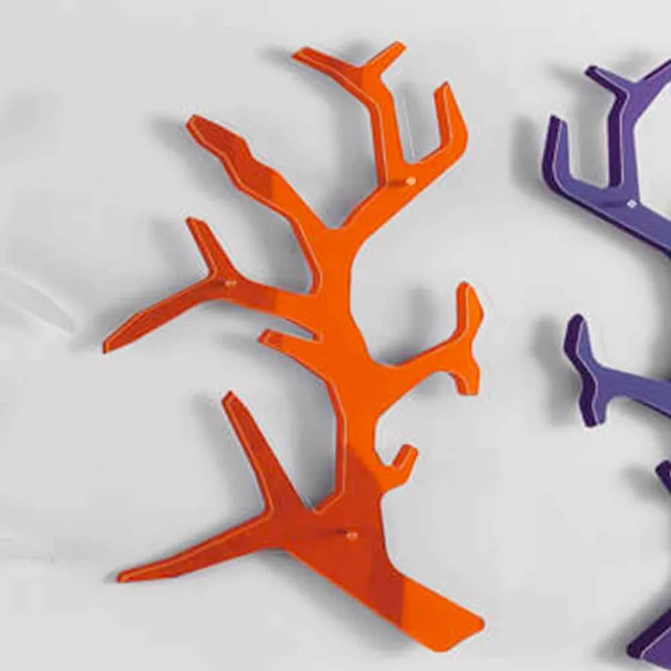 Półka ścienna z pleksi z haczykami na ubrania Made in Italy - Neon Viadurini