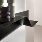 Półka ścienna Nimea Wavy Metal w trzech wykończeniach kolorystycznych Viadurini