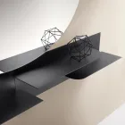 Nowoczesna metalowa półka z dwiema poziomymi półkami - Miro Viadurini