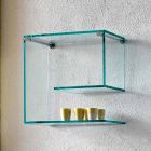 Przezroczyste szklane półki ścienne Uniwersalne eleganckie wzornictwo 2 sztuki - Roll Viadurini