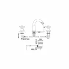 Klasyczny 3-otworowy mikser z chromowanego mosiądzu Made in Italy - Zumbo Viadurini
