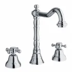 Klasyczna bateria 3-otworowa do umywalki z mosiądzu Made in Italy - Lisca Viadurini