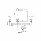 Klasyczna mosiężna bateria umywalkowa z 3 otworami Made in Italy - Shelly Viadurini