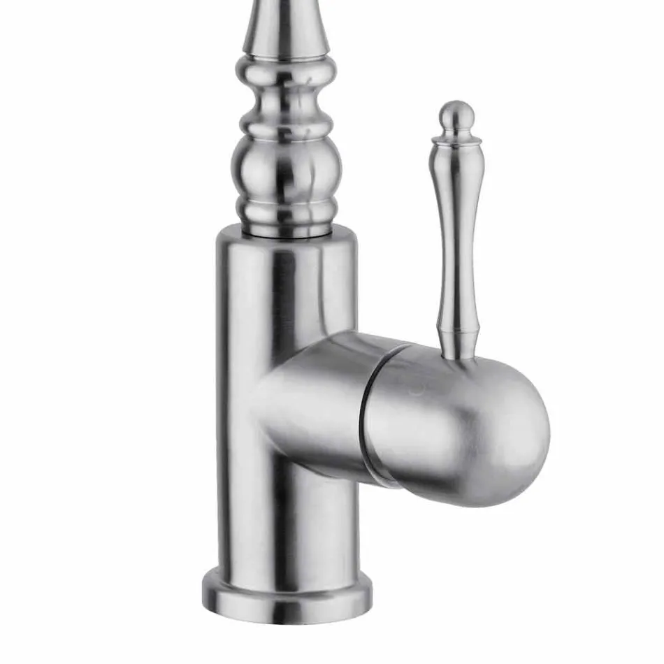 Klasyczna bateria kuchenna ze stali nierdzewnej Made in Italy - prezent Viadurini