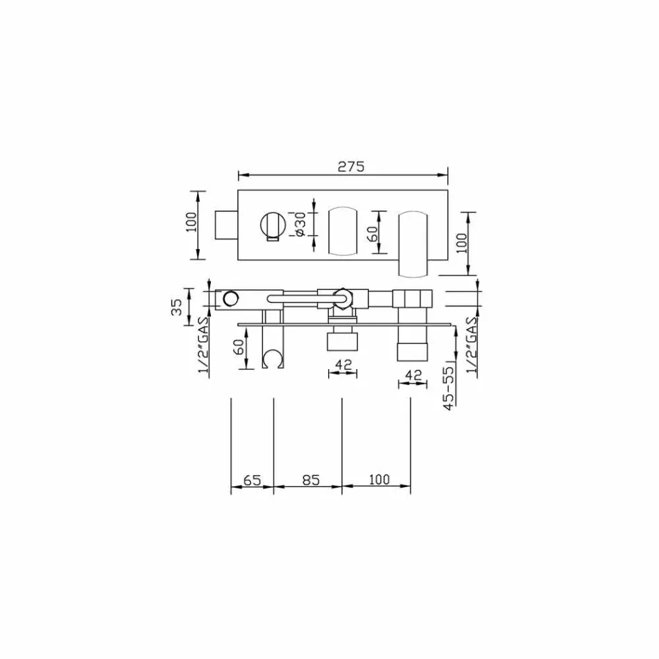 Nowoczesna wbudowana bateria natryskowa z mosiądzu Made in Italy - Sika Viadurini