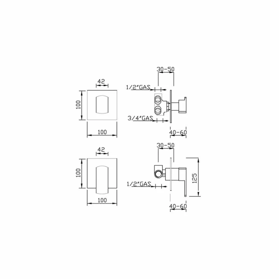 Bateria natryskowa z 5-drożnym przełącznikiem Made in Italy - Sika Viadurini
