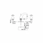 Klasyczna bateria umywalkowa z 3 otworami z mosiądzu Made in Italy - Lisca Viadurini