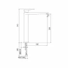 Przedłużona bateria umywalkowa, wys. 268 mm, bez odpływu Made in Italy - Galla Viadurini
