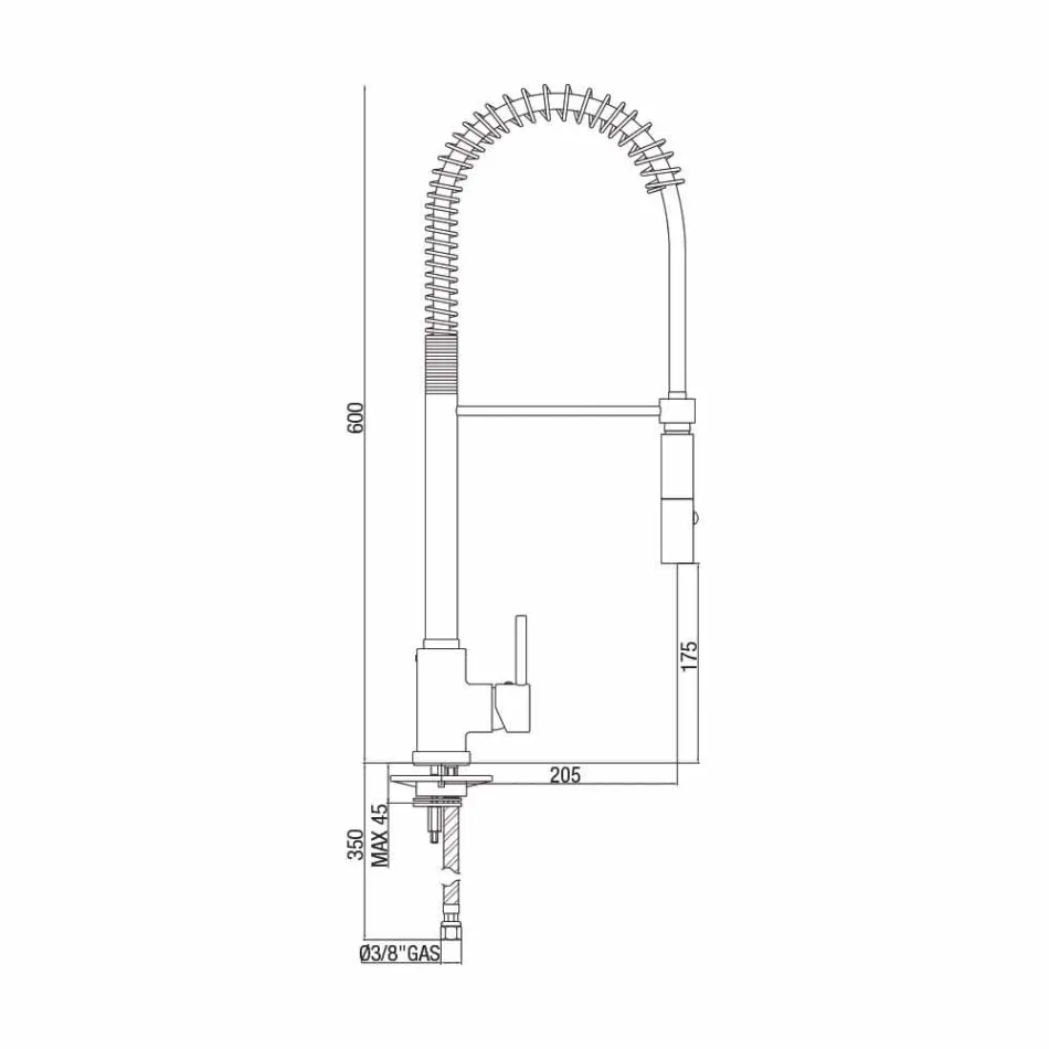 Regulowana bateria umywalkowa z mosiądzu ze sprężyną Made in Italy - Keope Viadurini