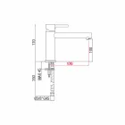 Mosiężna bateria umywalkowa z wylewką, odległość między środkami 170 mm Made in Italy - Ermia Viadurini