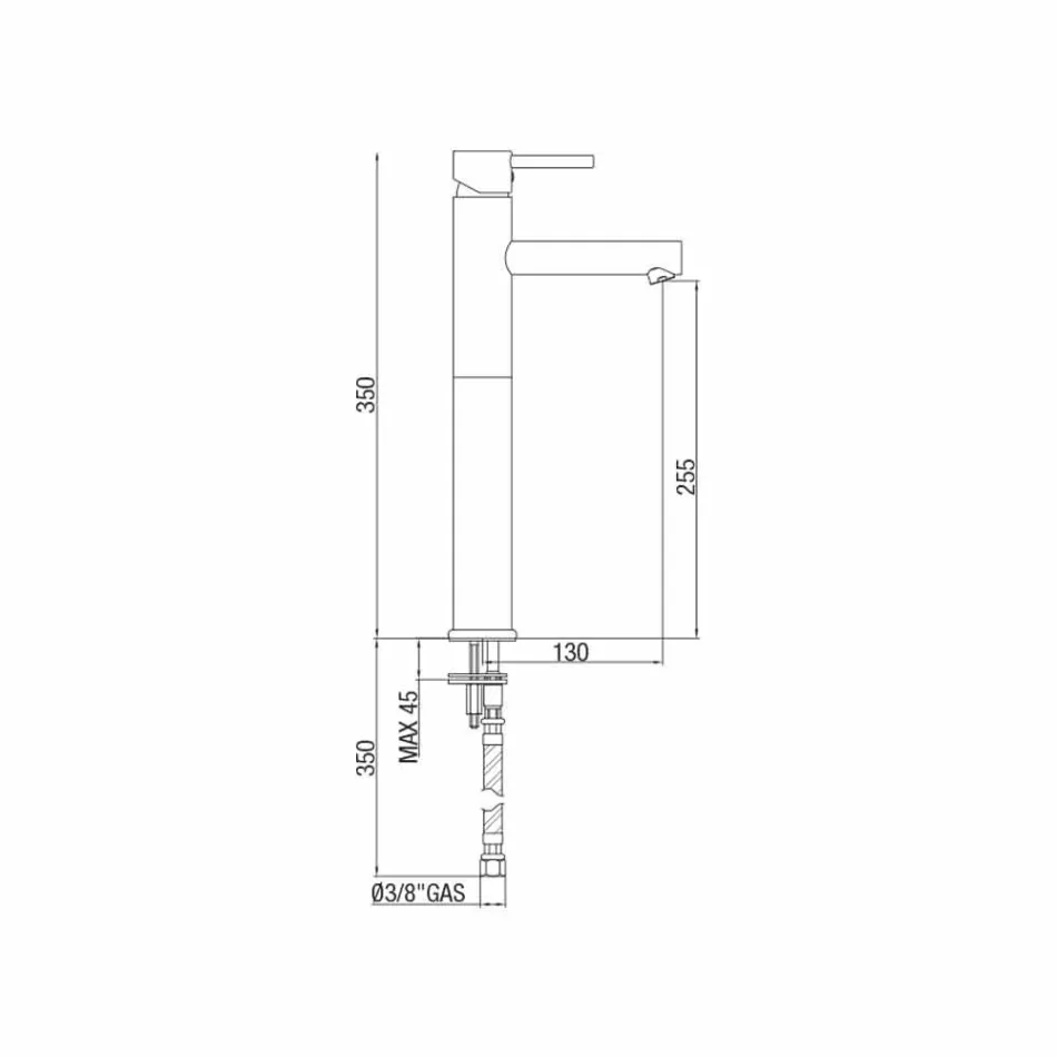 Przedłużona bateria umywalkowa z mosiądzu bez odpływu Made in Italy - Ermia Viadurini