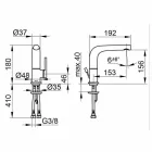 Nowoczesna jednouchwytowa bateria umywalkowa z metalu - Pinto Viadurini