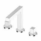 Nowoczesna bateria zlewozmywakowa do łazienki z trzema otworami w chromie - Girino Viadurini