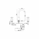 Nowoczesna bateria umywalkowa z odpływem z mosiądzu chromowanego Made in Italy - Liro Viadurini