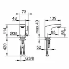 Nowoczesna bateria jednouchwytowa do umywalki łazienkowej Wykończenie chrom - Gonzo Viadurini