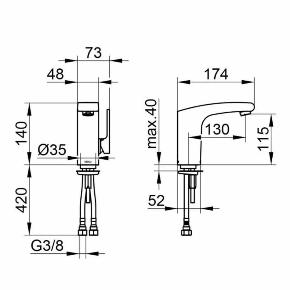 Nowoczesna bateria jednouchwytowa do umywalki łazienkowej Wykończenie chrom - Gonzo Viadurini