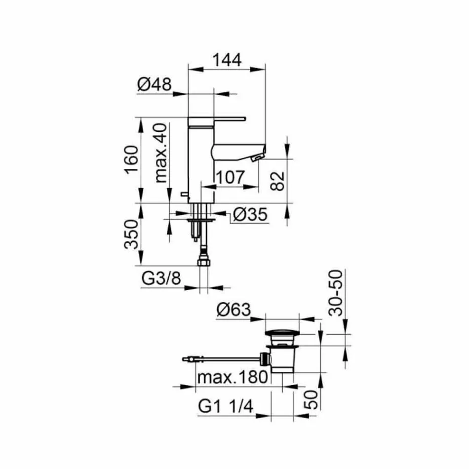 Nowoczesna bateria jednouchwytowa do umywalki łazienkowej z metalu - Zanio Viadurini
