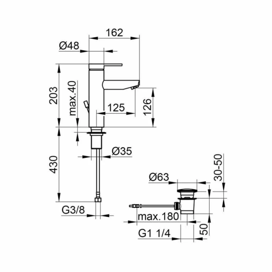 Nowoczesna bateria jednouchwytowa do umywalki łazienkowej z metalu - Zanio Viadurini
