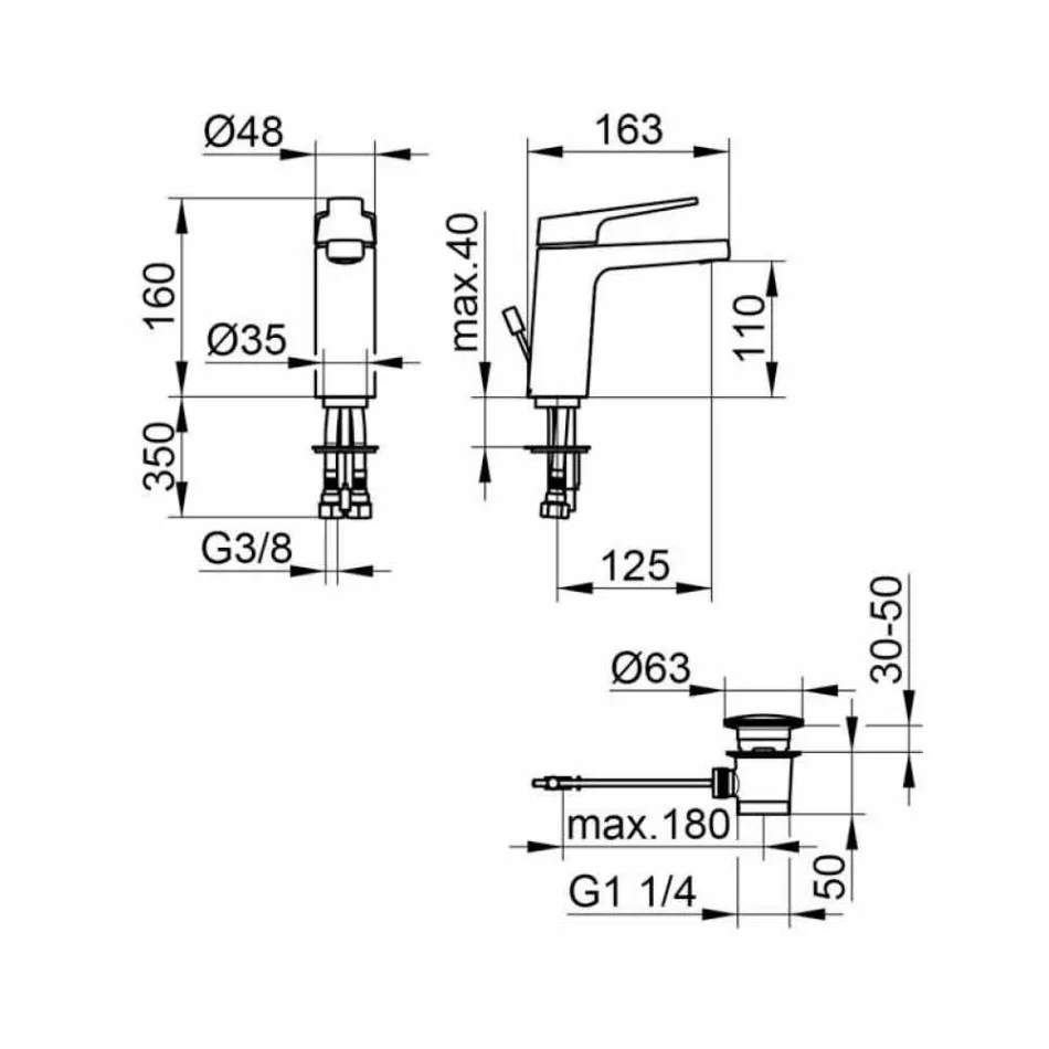 Nowoczesna jednouchwytowa bateria umywalkowa z chromowanego metalu - Clari Viadurini