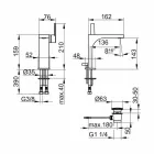 Nowoczesna jednouchwytowa bateria umywalkowa z metalowym odpływem - Etto Viadurini