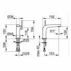 Nowoczesna bateria jednouchwytowa do umywalki bez odpływu metalowego - Pinto Viadurini