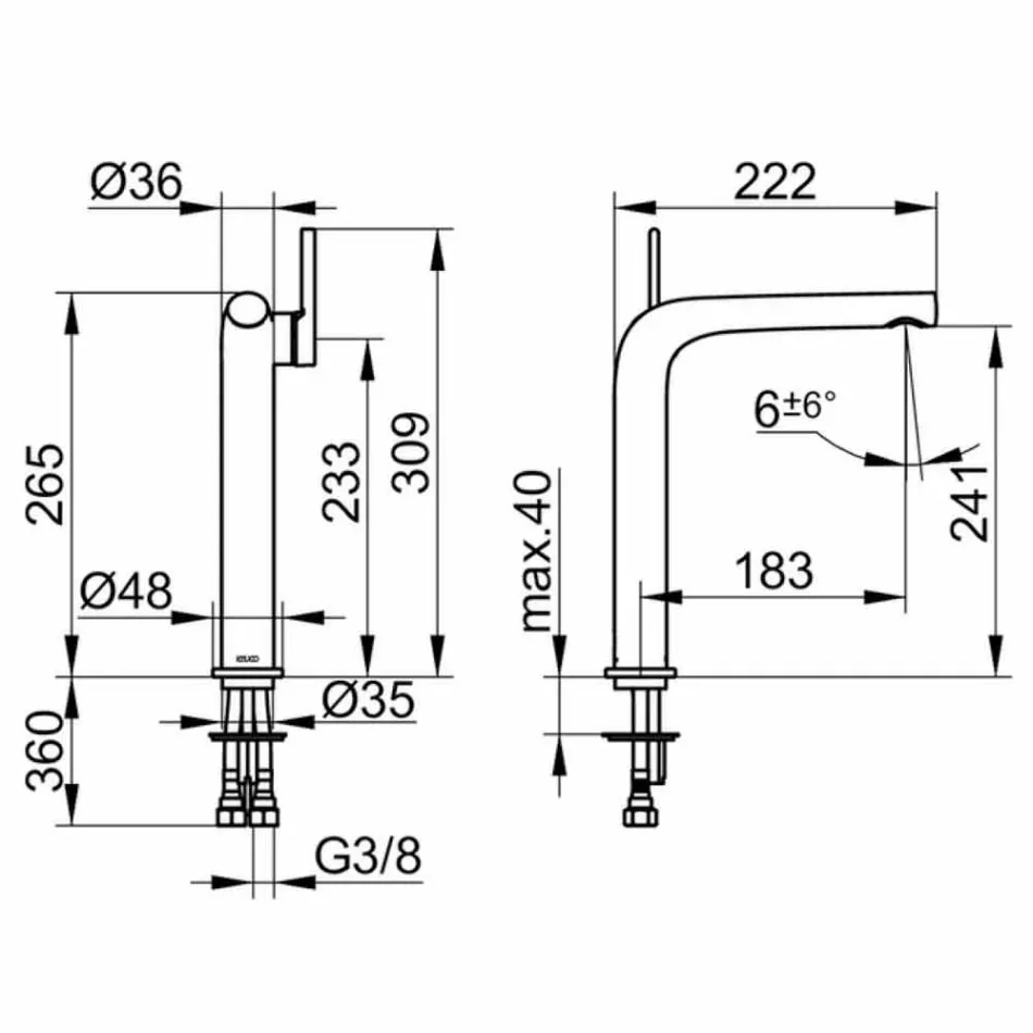 Nowoczesna bateria jednouchwytowa do umywalki bez odpływu metalowego - Pinto Viadurini