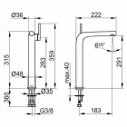 Nowoczesna bateria jednouchwytowa do umywalki bez odpływu metalowego - Pinto Viadurini
