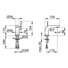 Nowoczesna bateria jednouchwytowa do umywalki bez odpływu metalowego - Pinto Viadurini